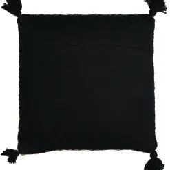 Pomax Coussins-BOMBAY - coussin - jute / coton - L 45 x W 45 cm - naturel/noir