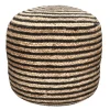 Pomax Coussins De Sol | Coussins-BOMBAY - pouf - jute / coton - DIA 45 x H 45 cm - naturel/noir