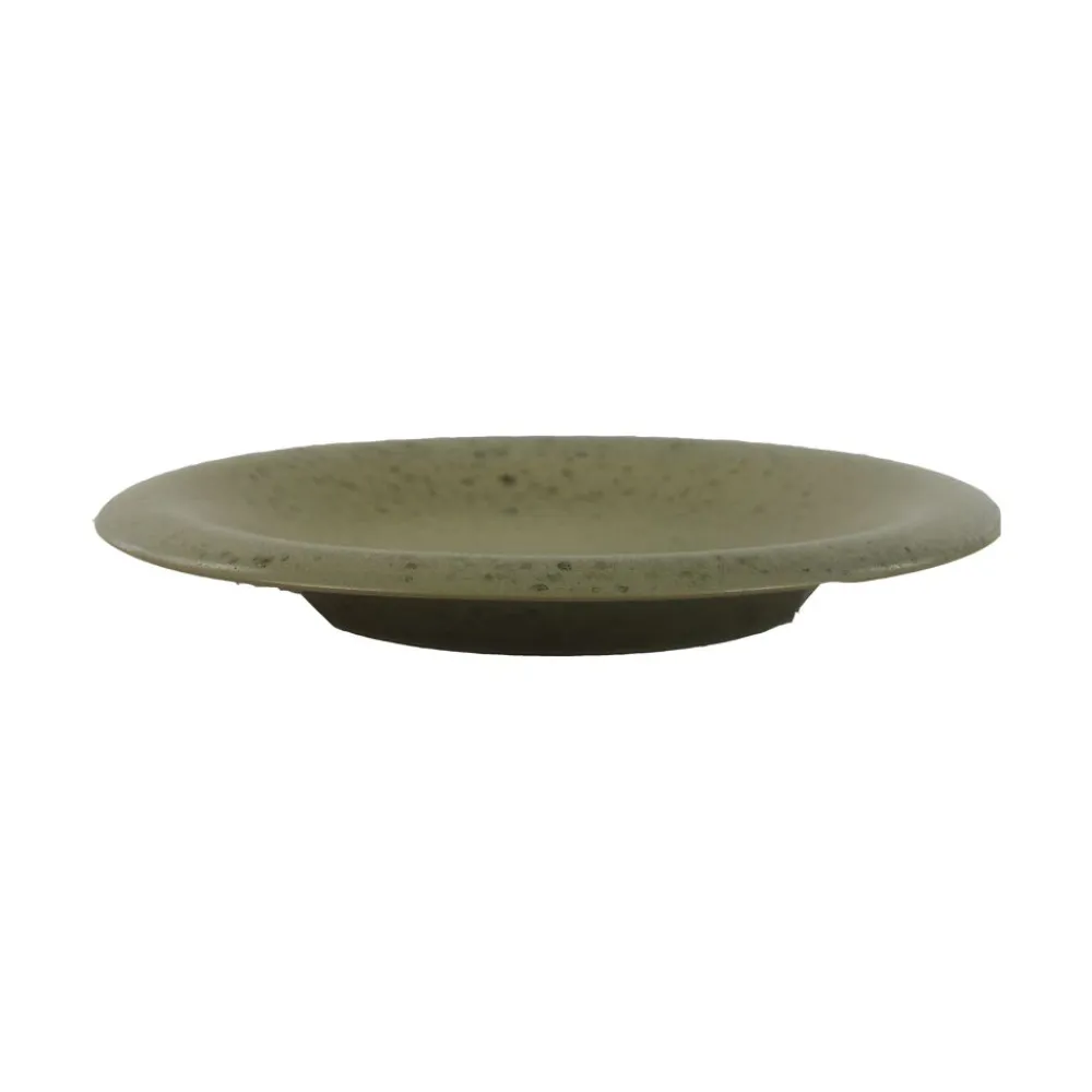 Pomax Vaisselle-BOSQUE - assiette à dessert - grès - DIA 22 x H 3 cm - olive