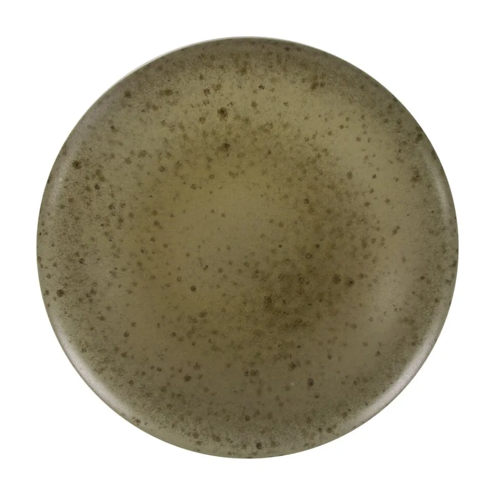 Pomax Vaisselle-BOSQUE - assiette à dessert - grès - DIA 22 x H 3 cm - olive