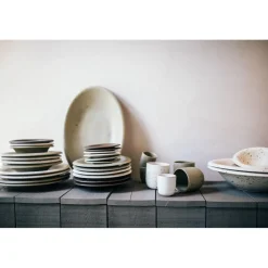 Pomax Vaisselle-BOSQUE - assiette de présentation - grès - L 40 x W 27 x H 4 cm - olive