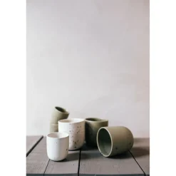 Pomax Vaisselle-BOSQUE - gobelet - grès - DIA 9 x H 10 cm - olive