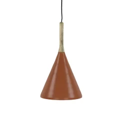 Pomax Suspensions-BRAMPTON - lampe suspendue - métal / bois de manguier - DIA 25 x H 42 cm - cannelle