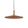 Pomax Suspensions-BRAMPTON - lampe suspendue - métal / bois de manguier - DIA 40 x H 13 cm - cannelle