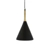 Pomax Suspensions-BRAMPTON - lampe suspendue - métal / bois de manguier - DIA 25 x H 42 cm - noir