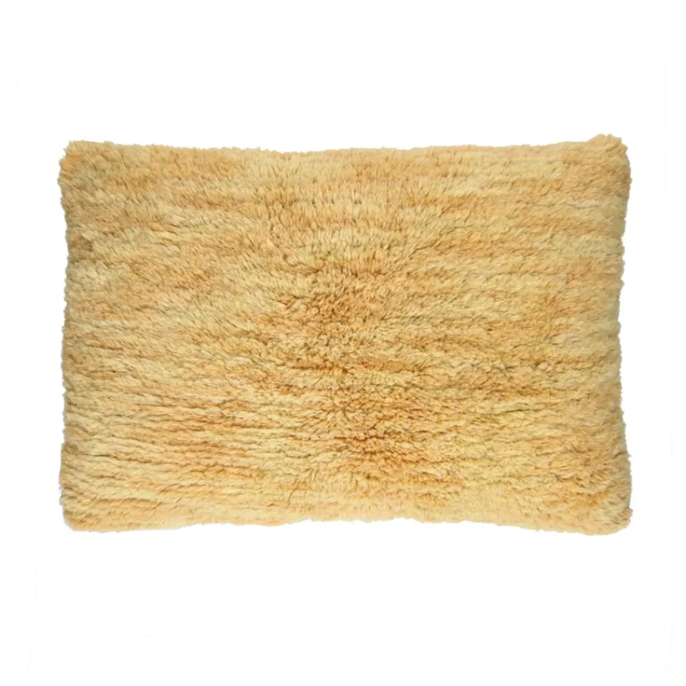 Pomax Coussins-BRINDISI - coussin - laine / jute - L 60 x W 40 cm - ocre
