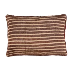 Pomax Coussins-BRINDISI - coussin - laine / jute - L 60 x W 40 cm - aubergine
