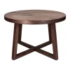 Pomax Tables Basses | Tables-BURGAS - table d'appoint - bois de mangier - DIA 56,5 x H 37,5 cm - noyer