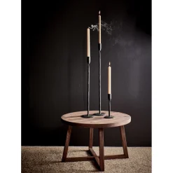 Pomax Tables Basses | Tables-BURGAS - table d'appoint - bois de mangier - DIA 56,5 x H 37,5 cm - noyer