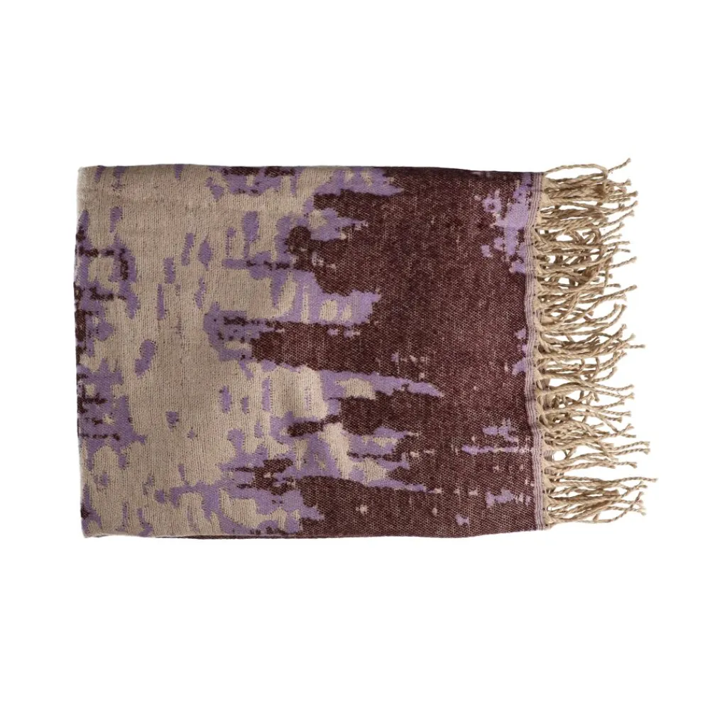 Pomax Plaids-BURRASCA - plaid - acrylique / polyester - L 160 x W 160 cm - figue