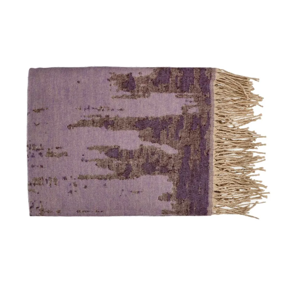Pomax Plaids-BURRASCA - plaid - acrylique / polyester - L 160 x W 160 cm - figue