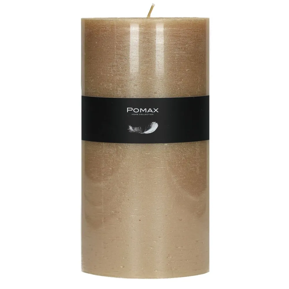 Pomax Bougies-CANDLE - bougie - cire de paraffine - DIA 10 x H 20 cm - champagne