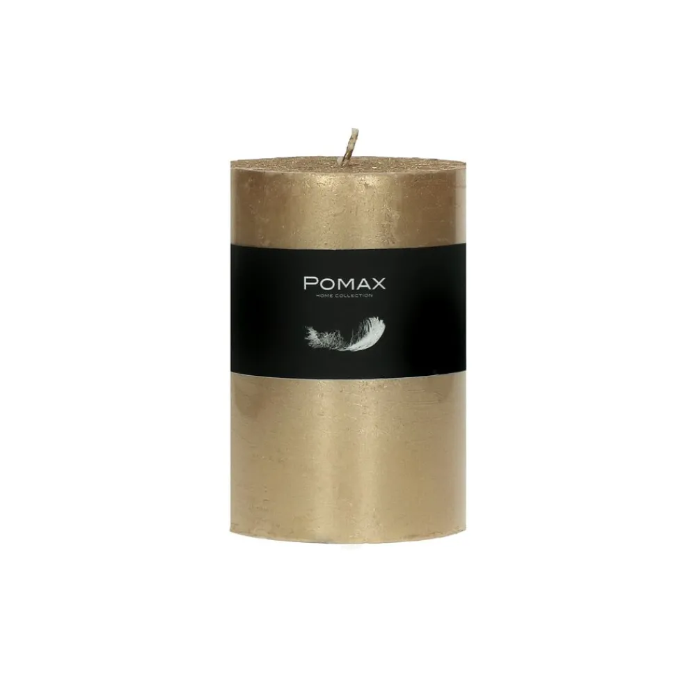 Pomax Bougies-CANDLE - bougie - cire de paraffine - DIA 7 x H 10 cm - champagne