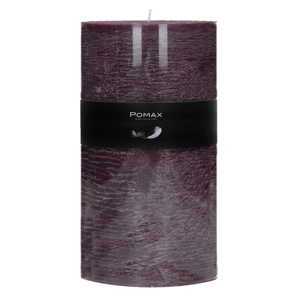 Pomax Bougies-CANDLE - bougie - cire de paraffine - DIA 10 x H 20 cm - pourpre