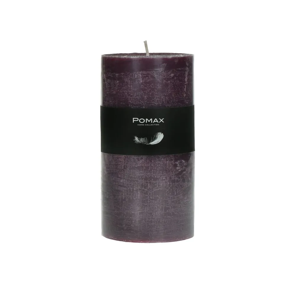 Pomax Bougies-CANDLE - bougie - cire de paraffine - DIA 7 x H 14 cm - pourpre