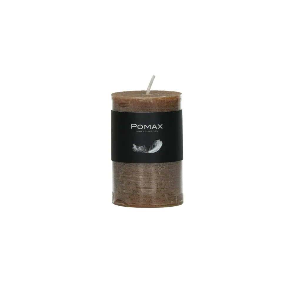Pomax Bougies-CANDLE - bougie - cire de paraffine - DIA 5 x H 8 cm - noisette