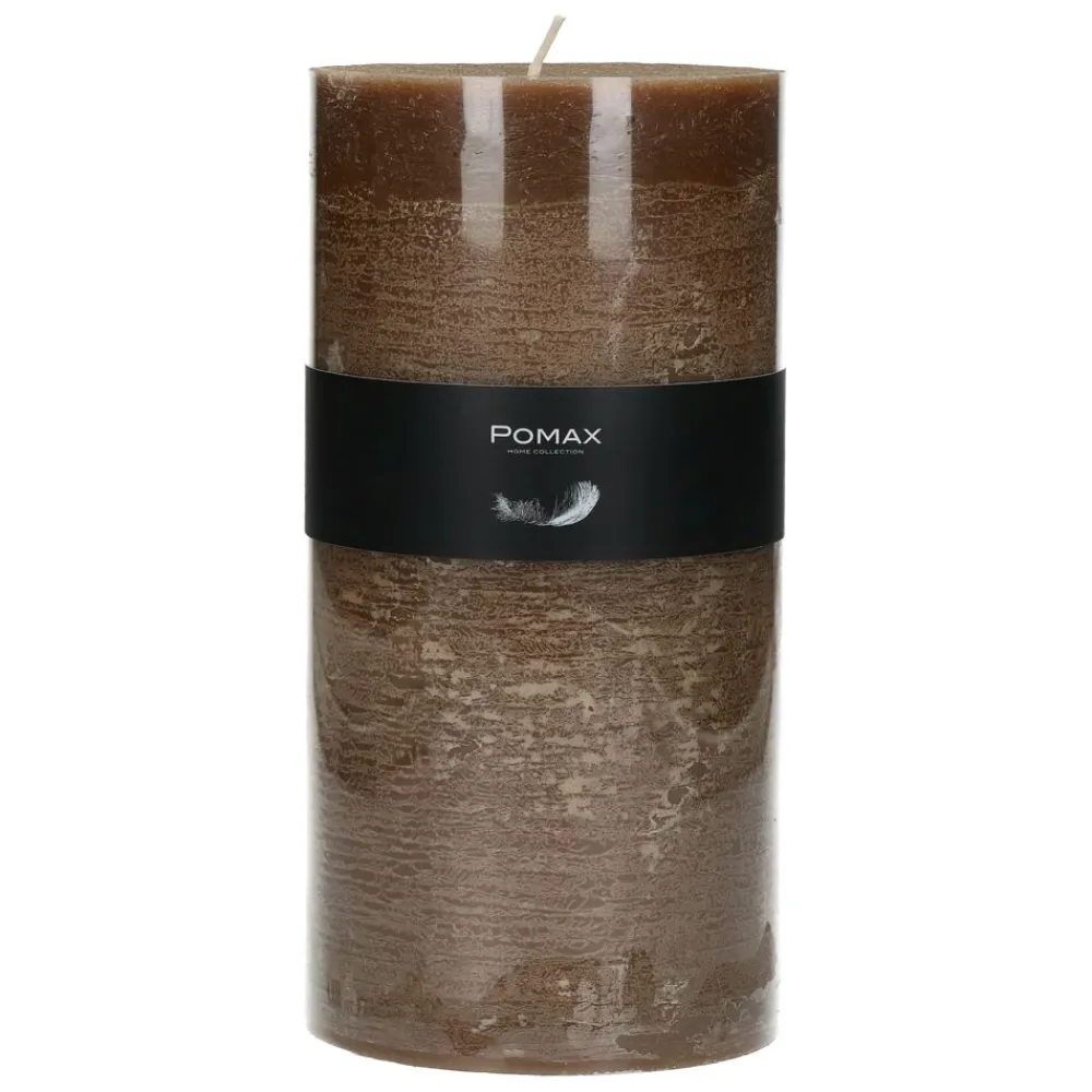 Pomax Bougies-CANDLE - bougie - cire de paraffine - DIA 10 x H 20 cm - noisette