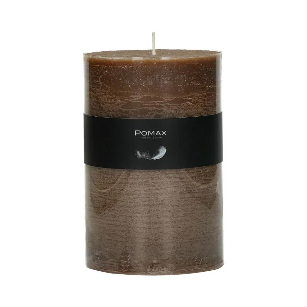 Pomax Bougies-CANDLE - bougie - cire de paraffine - DIA 10 x H 15 cm - noisette