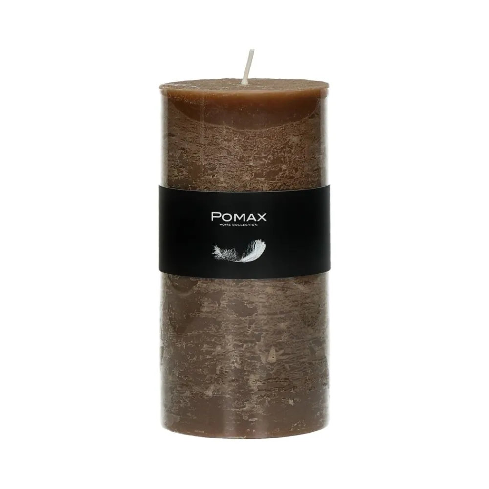 Pomax Bougies-CANDLE - bougie - cire de paraffine - DIA 7 x H 14 cm - noisette