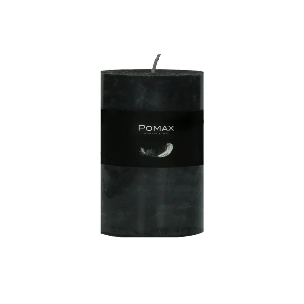 Pomax Bougies-CANDLE - bougie - cire de paraffine - DIA 7 x H 10 cm - noir