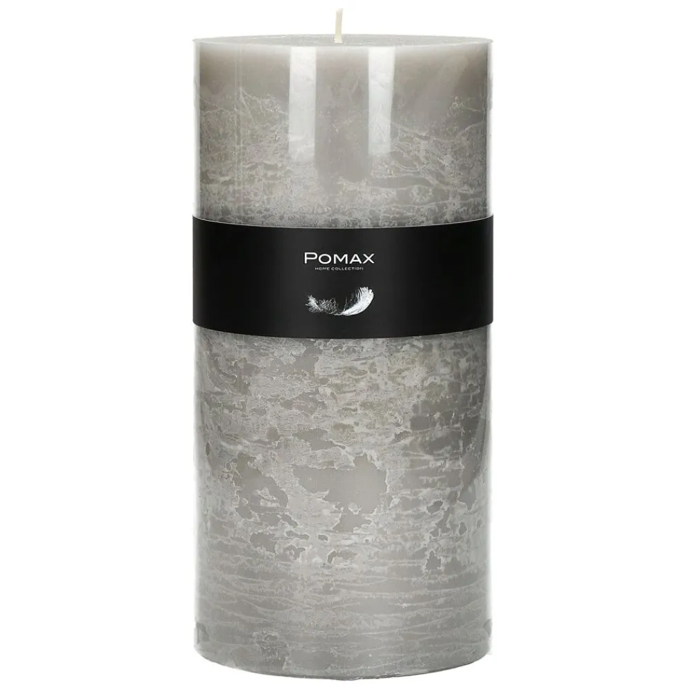 Pomax Bougies-CANDLE - bougie - cire de paraffine - DIA 10 x H 20 cm - lin