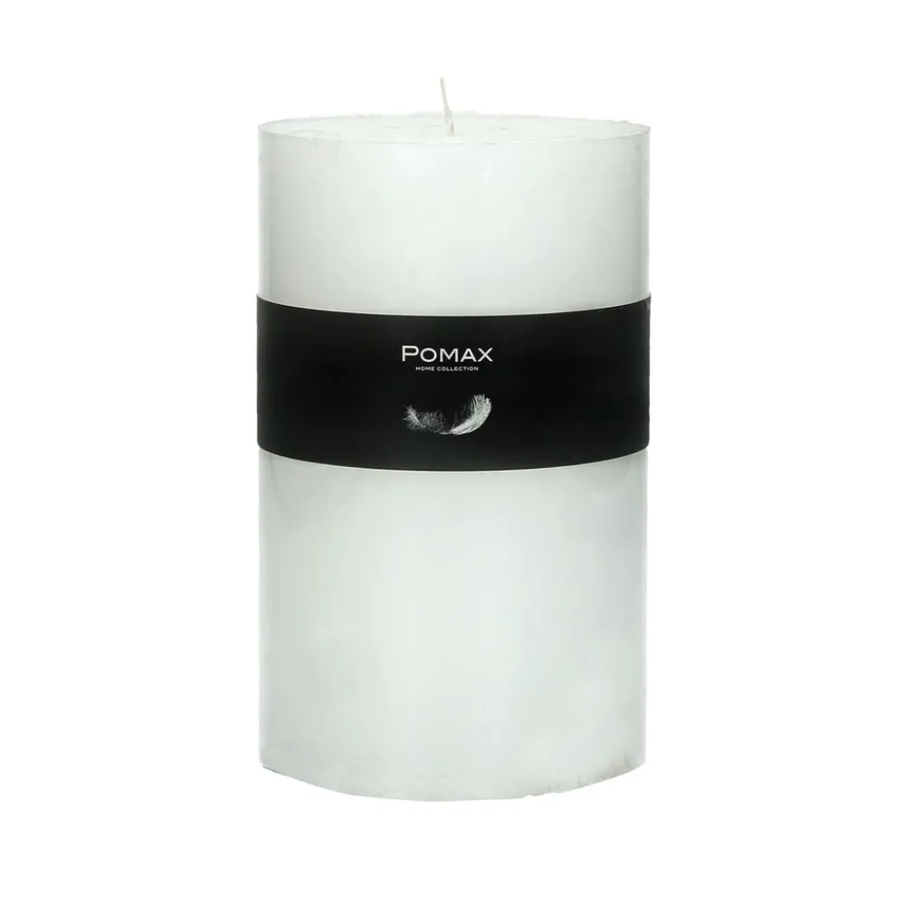Pomax Bougies-CANDLE - bougie - cire de paraffine - DIA 10 x H 15 cm - Blanc
