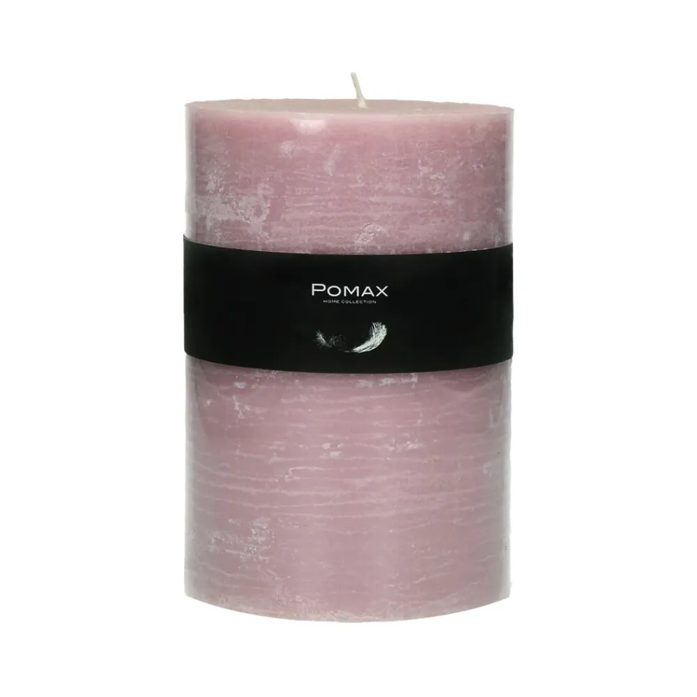 Pomax Bougies-CANDLE - bougie - cire de paraffine - DIA 10 x H 15 cm - rose clair