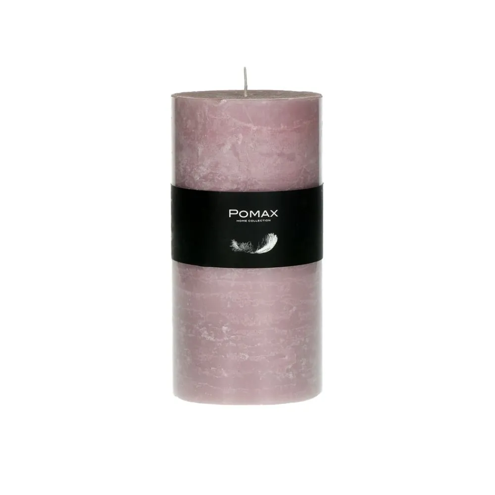 Pomax Bougies-CANDLE - bougie - cire de paraffine - DIA 7 x H 14 cm - rose clair