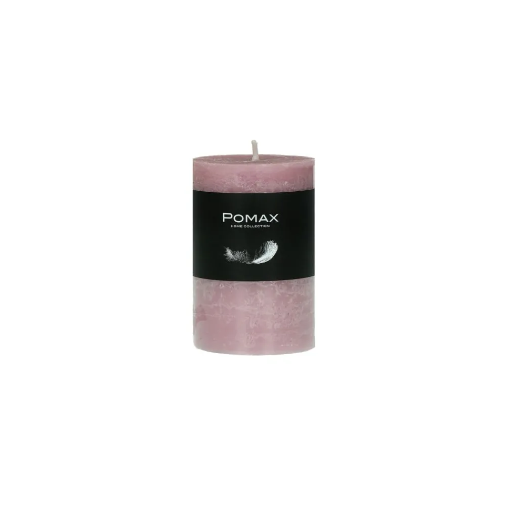 Pomax Bougies-CANDLE - bougie - cire de paraffine - DIA 5 x H 8 cm - rose clair