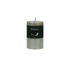 Pomax Bougies-CANDLE - bougie - cire de paraffine - DIA 5 x H 8 cm - argent