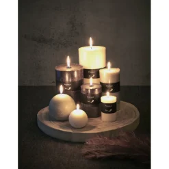 Pomax Bougies-CANDLE - bougie - cire de paraffine - DIA 7 x H 10 cm - noir