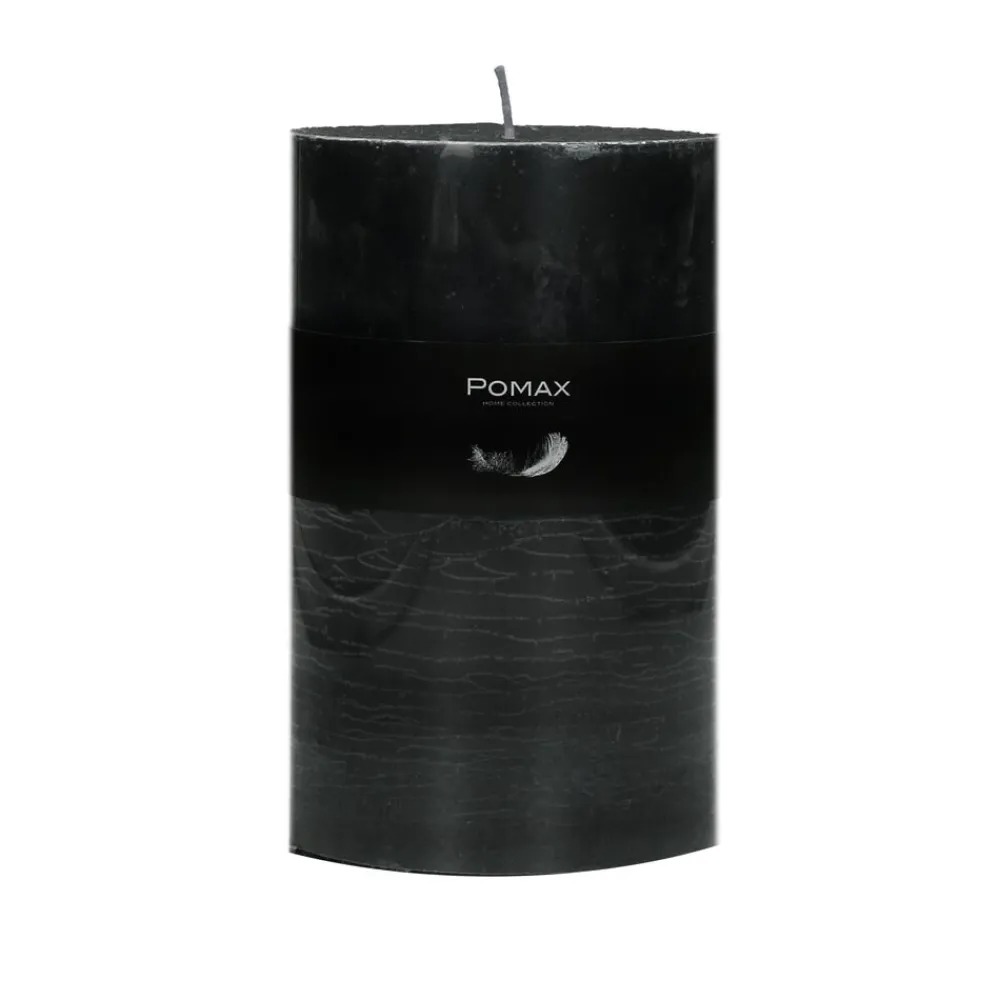 Pomax Bougies-CANDLE - bougie - cire de paraffine - DIA 10 x H 15 cm - noir