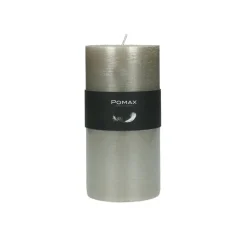 Pomax Bougies-CANDLE - bougie - cire de paraffine - DIA 7 x H 14 cm - argent