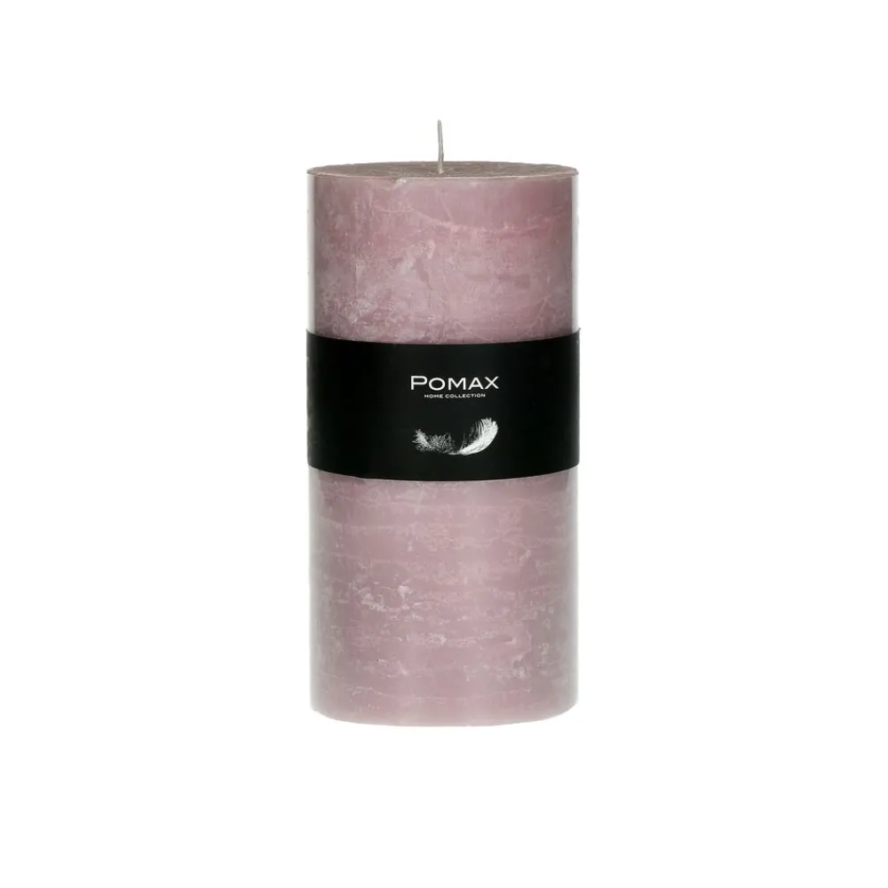 Pomax Bougies-CANDLE - bougie - cire de paraffine - DIA 7 x H 14 cm - rose clair