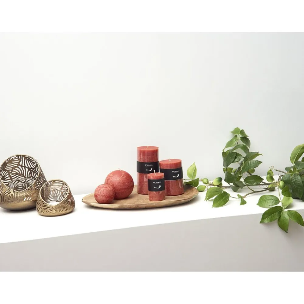 Pomax Bougies-CANDLE - bougie - cire de paraffine - DIA 9 cm - terracotta