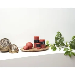 Pomax Bougies-CANDLE - bougie - cire de paraffine - DIA 7 x H 14 cm - terracotta