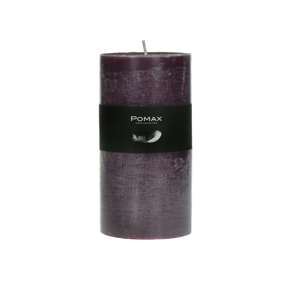 Pomax Bougies-CANDLE - bougie - cire de paraffine - DIA 7 x H 14 cm - pourpre