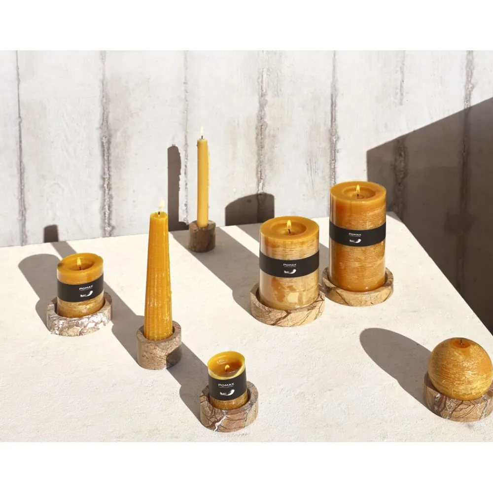 Pomax Bougies-CANDLE - bougie - cire de paraffine - DIA 9 cm - soleil