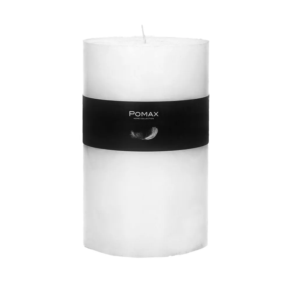 Pomax Bougies-CANDLE - bougie - cire de paraffine - DIA 10 x H 15 cm - Blanc