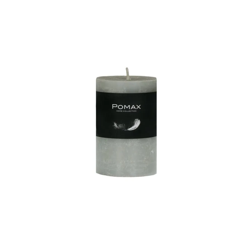 Pomax Bougies-CANDLE - bougie - cire de paraffine - DIA 5 x H 8 cm - lin