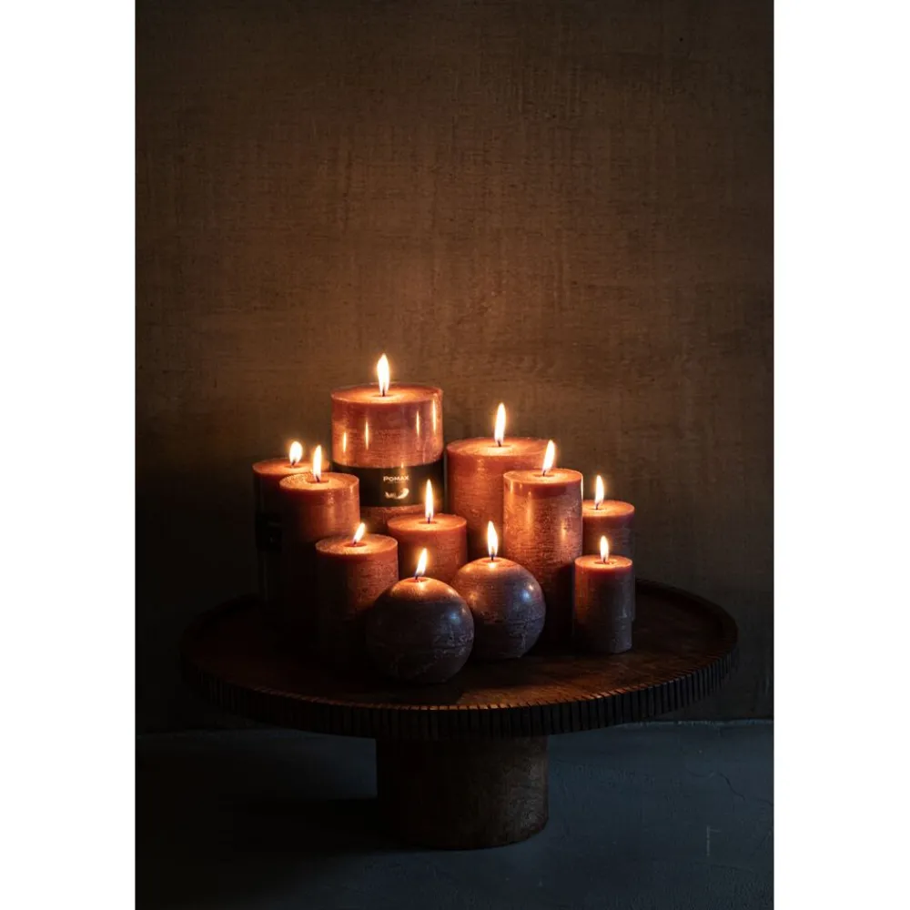Pomax Bougies-CANDLE - bougie - cire de paraffine - DIA 5 x H 8 cm - noisette