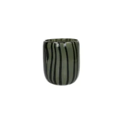 Pomax Photophores / T-lights-CANNES - vase/photophore - verre - DIA 9 x H 11 cm - kaki