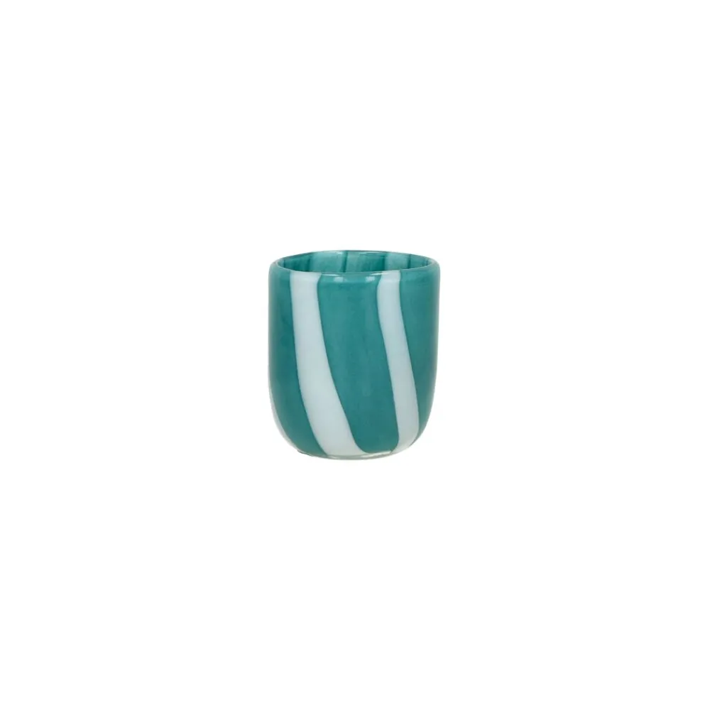 Pomax Photophores / T-lights-CANNES - vase/photophore - verre - DIA 7 x H 8 cm - aqua