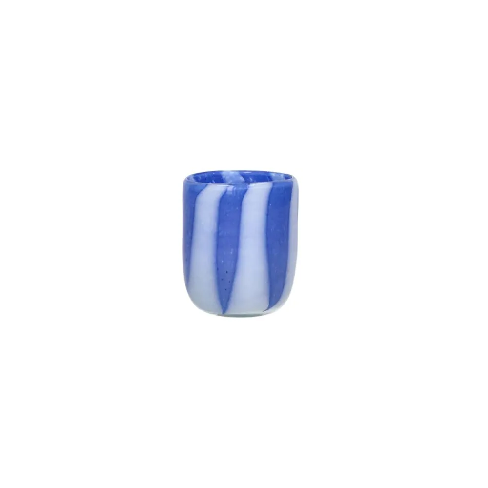 Pomax Photophores / T-lights-CANNES - vase/photophore - verre - DIA 7 x H 8 cm - bleu