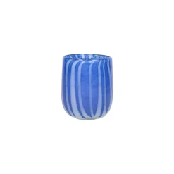 Pomax Photophores / T-lights-CANNES - vase/photophore - verre - DIA 9 x H 11 cm - bleu