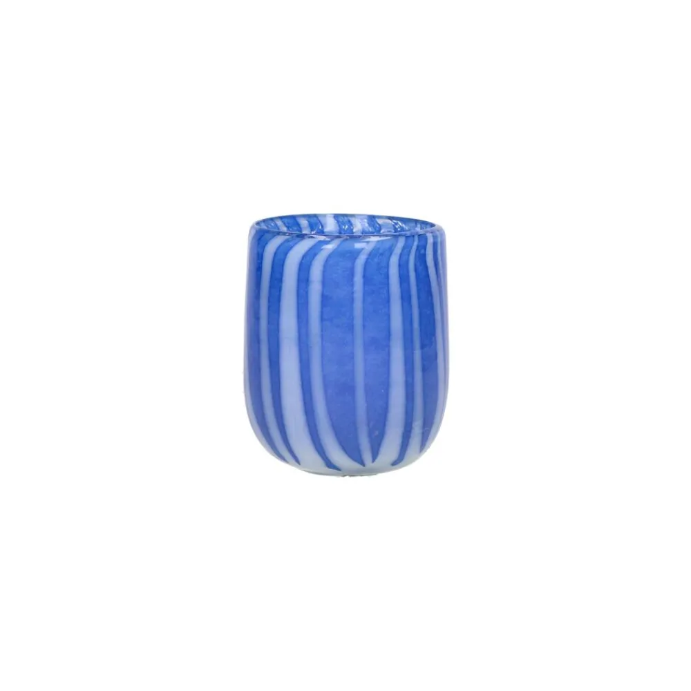 Pomax Photophores / T-lights-CANNES - vase/photophore - verre - DIA 9 x H 11 cm - bleu