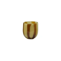 Pomax Photophores / T-lights-CANNES - vase/photophore - verre - DIA 13 x H 14,5 cm - ambre