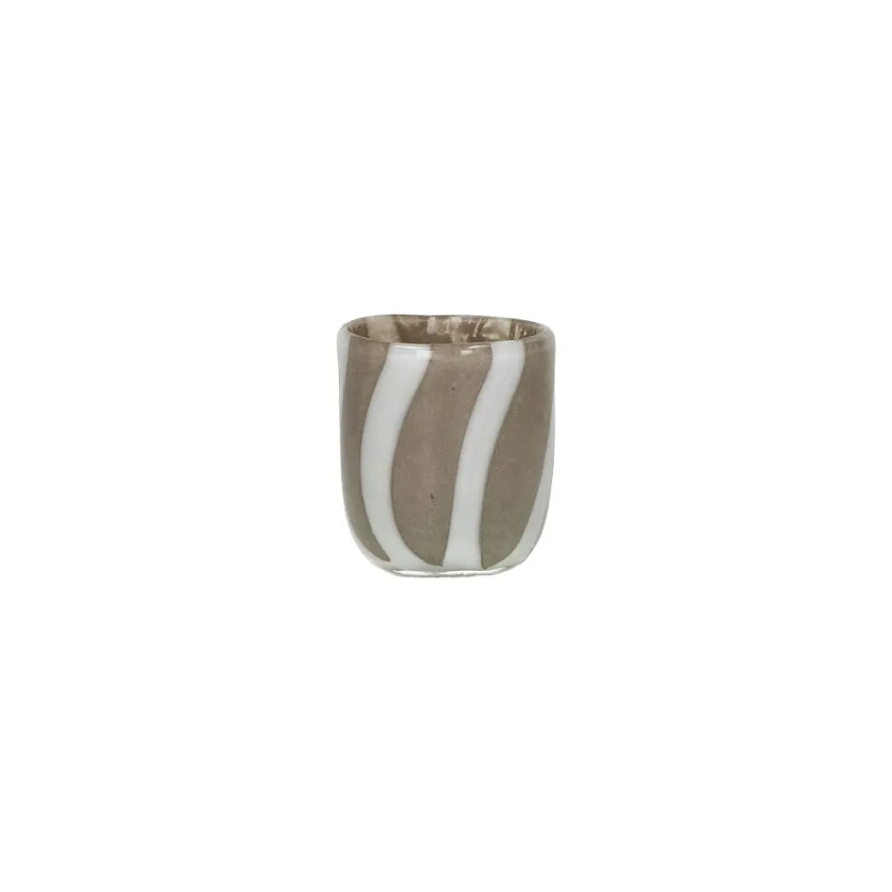 Pomax Photophores / T-lights-CANNES - vase/photophore - verre - DIA 7 x H 8 cm - gris
