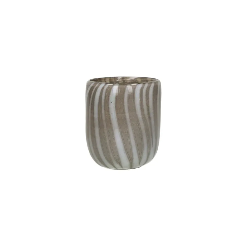 Pomax Photophores / T-lights-CANNES - vase/photophore - verre - DIA 9 x H 11 cm - gris
