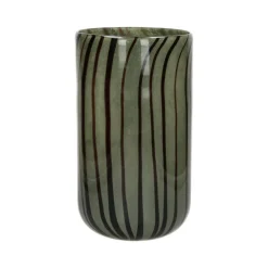 Pomax Photophores / T-lights-CANNES - vase/photophore - verre - DIA 16 x H 30 cm - kaki